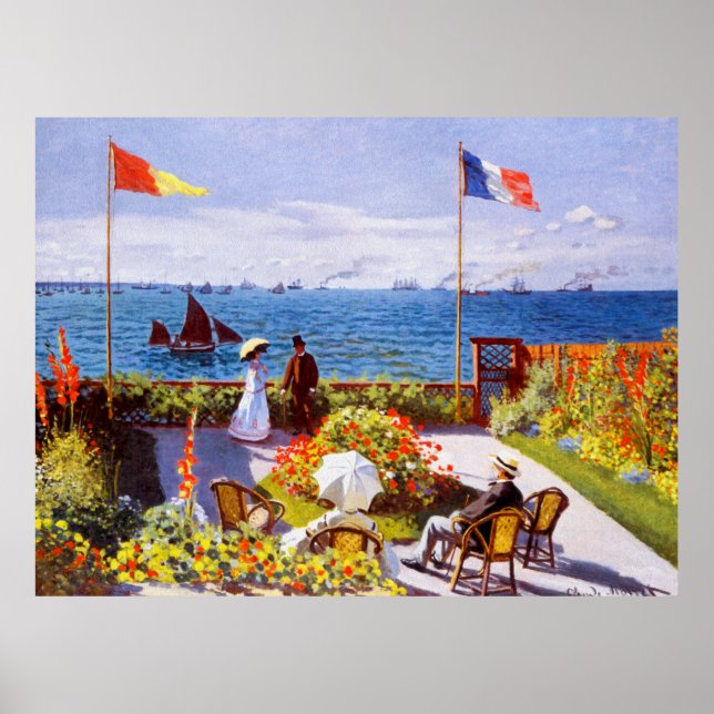 Garten bei Sainte-Adresse von Claude Monet Poster (Vorne)