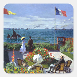 Garten bei Sainte-Adresse von Claude Monet Quadratischer Aufkleber