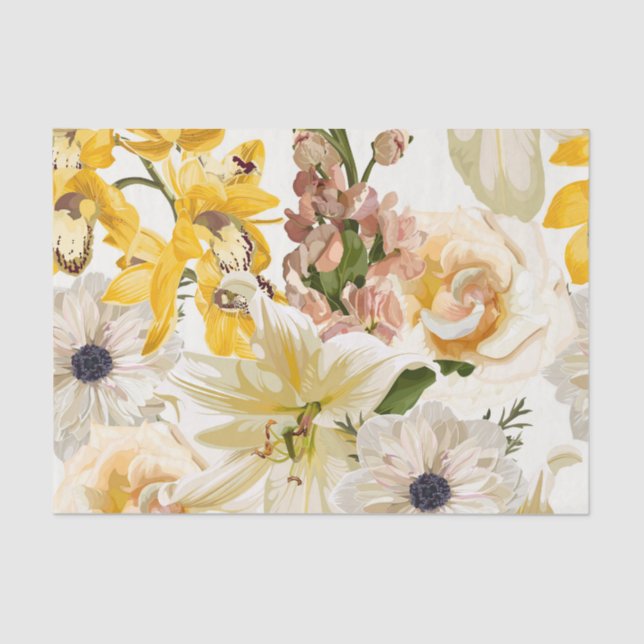 Garten Blume. Magische Lilie, Rose, anemone Blume Seidenpapier (Vorderseite)