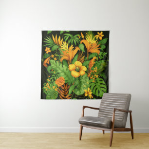Garten Blumen Blüten Pflanze Grün Natur Wandteppich