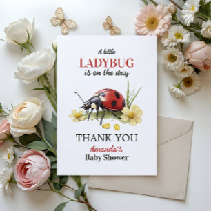 Garten Blumen-Daisy Little Ladybug Baby Shower Dankeskarte