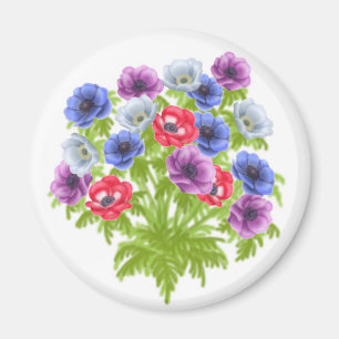 Garten-Blumen-Magnet Anemonendes Caen Magnet
