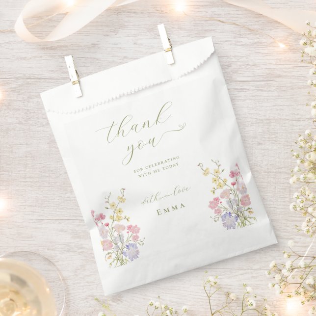 Garten Boho Wildblumen Brautparty Geschenktütchen (Ausgeschnitten)