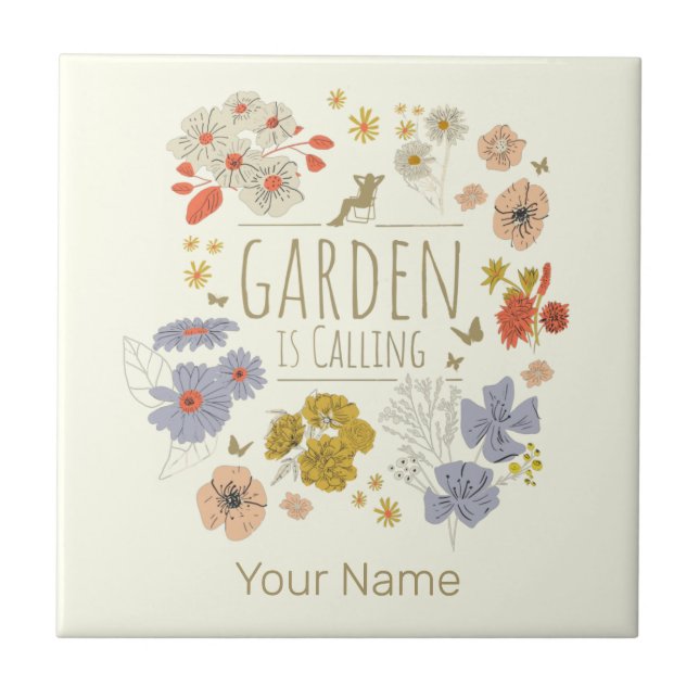 Garten Botanische Blume fürs Gartenbau Mama und Va Fliese (Vorderseite)