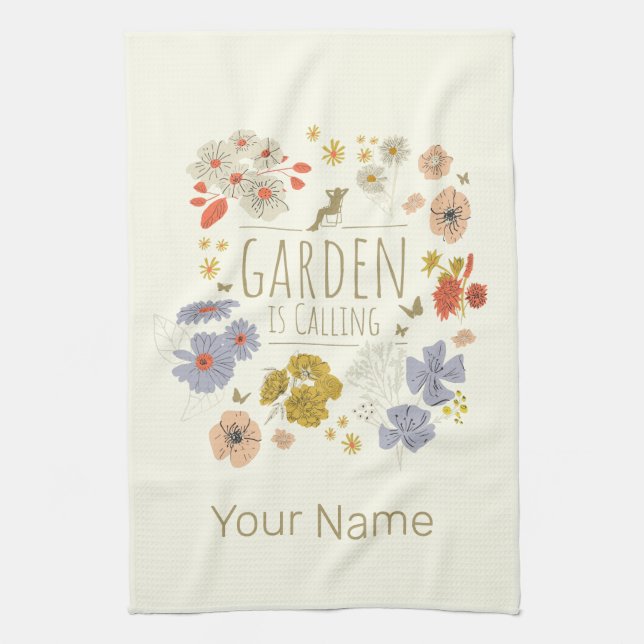 Garten Botanische Blume fürs Gartenbau Mama und Va Geschirrtuch (Vertikal)