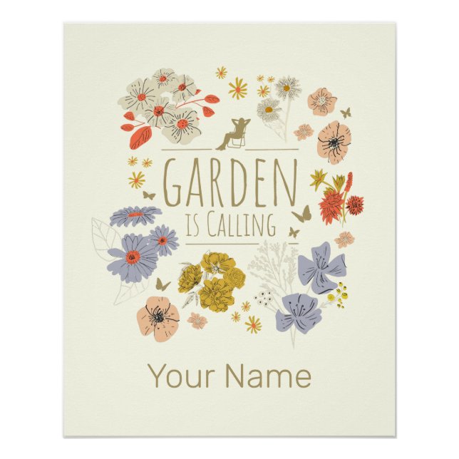Garten Botanische Blume fürs Gartenbau Mama und Va Poster (Vorderseite)