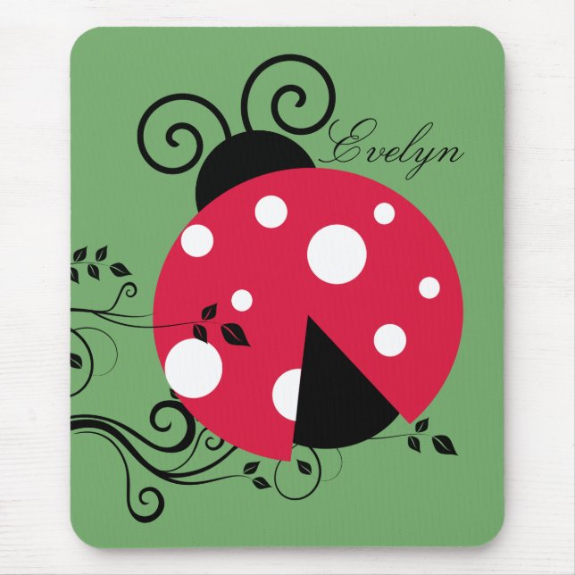 Garten Botanischer Marienkäfer  Mousepad (Vorne)