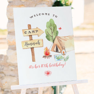 Garten-Camping-Mädchen-Geburtstagsfeier Poster