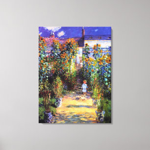 Garten Claude Monet Sommer Sonnenblume Blumen Leinwanddruck