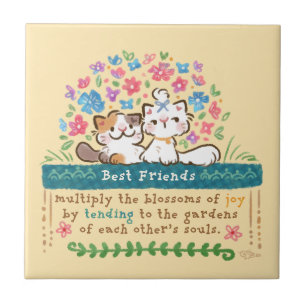 Gärten der besten Freunde - Paisley & Mignon Katze Fliese