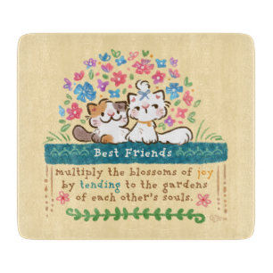 Gärten der besten Freunde - Paisley & Mignon Katze Schneidebrett