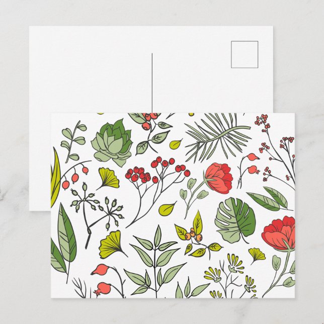 Garten der botanischen Wildblume Postkarte (Vorne/Hinten)
