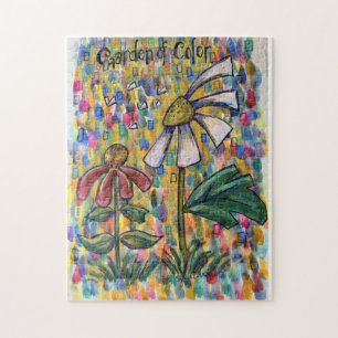 Garten der Farbblumen-Kunstpuzzle Puzzle