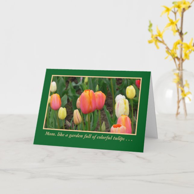 "GARTEN DER FARBEN TULIPS", MÜTTERTAGKARTE KARTE (Gelbe Blume)