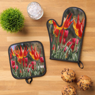 Garten der Flamme Ofenhandschuh & Topflappen-Set