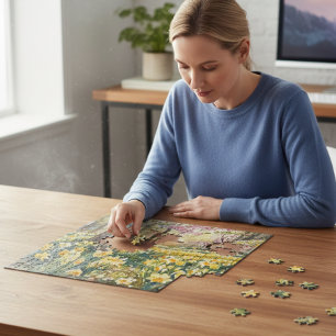 Garten der goldenen Narzissen blüht Aquarell  Puzzle