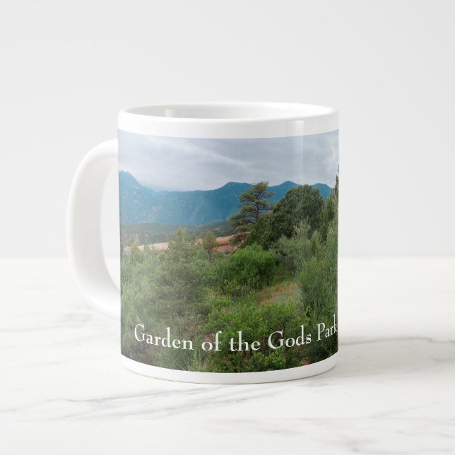 Garten der Götter Berge und Hügel Jumbo-Tasse (Vorderseite Links)
