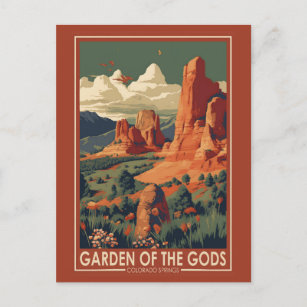 Garten der Götter Colorado Feen Reisen Vintag Postkarte