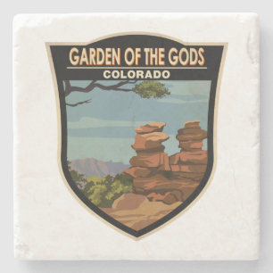 Garten der Götter Colorado Vintage Steinuntersetzer