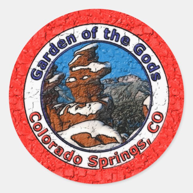 Garten der Götter, Kolorado-Quellen, CO Runder Aufkleber (Vorderseite)