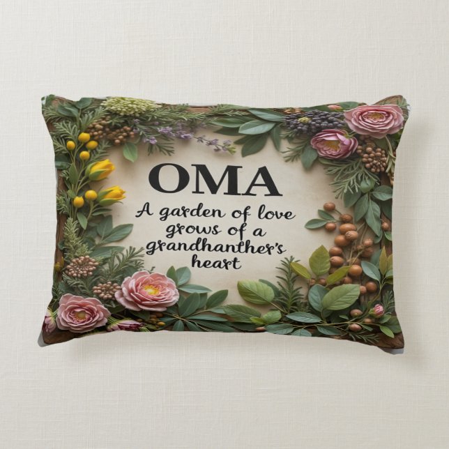 "Garten der Liebe wächst OMA Dekokissen (Rückseite)