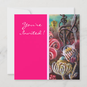 GARTEN DER MELISSA 2, hellrot, rosa grün Einladung