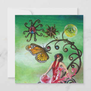 GARTEN DER MELISSA 2, hellrot, rosa grün Einladung