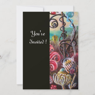 GARTEN DER MELISSA 2, schwarz, weiß, Fuchsia Einladung