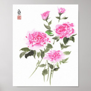Garten der sanften Rosen Poster