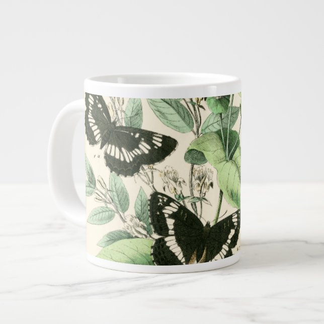 Garten der Schmetterlinge und Blume Jumbo-Tasse (Vorderseite Links)