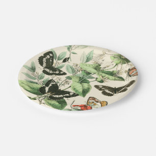 Garten der Schmetterlinge und Blume Pappteller