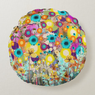 Garten der Träume - Natur Inspiriert Blumenmuseum Rundes Kissen