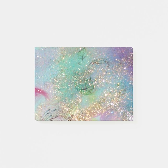 GARTEN DER VERLORENEN SCHADOWS BLAUE GOLD GLITZERN POST-IT KLEBEZETTEL (Vorderseite)