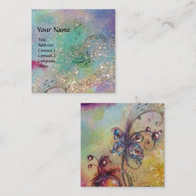 GARTEN DER VERLORENEN SCHADOWS MAGIC BUTTERFLY-PFL QUADRATISCHE VISITENKARTE (Vorne/Hinten)