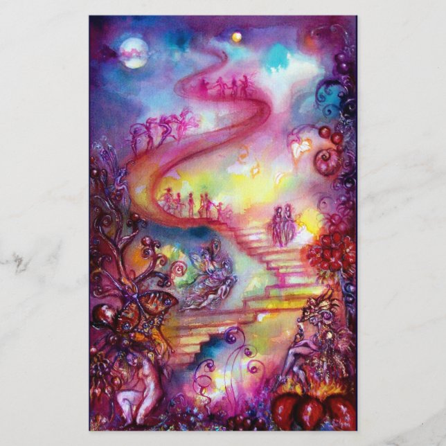 GARTEN DER VERLORENEN SCHADOWS / MYSTISCHEN TREPPE BRIEFPAPIER (Vorderseite)