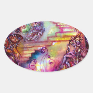 GARTEN DER VERLORENEN SCHADOWS / MYSTISCHEN TREPPE OVALER AUFKLEBER
