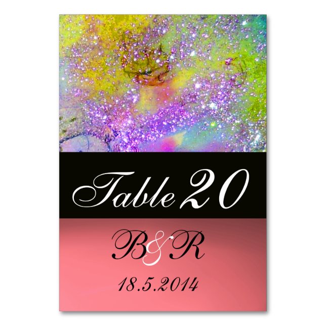 GARTEN DER VERLORENEN SCHADOWS Pink Lila Blue Yell Tischnummer (Rückseite)