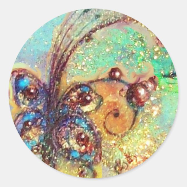 GARTEN DER VERLORENEN SCHATTEN - BUTTERFLY-PFLANZE RUNDER AUFKLEBER (Vorderseite)