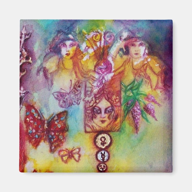 GARTEN DER VERLORENEN SCHATTEN - FEE UND SCHALTFLÄ MAGNET (Vorne)