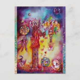 GARTEN DER VERLORENEN SCHATTEN FEEN,SCHMETTERLINGE EINLADUNGSPOSTKARTE