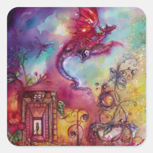 GARTEN DER VERLORENEN SCHATTEN / FLYING RED DRAGON QUADRATISCHER AUFKLEBER