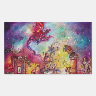 GARTEN DER VERLORENEN SCHATTEN / FLYING RED DRAGON RECHTECKIGER AUFKLEBER