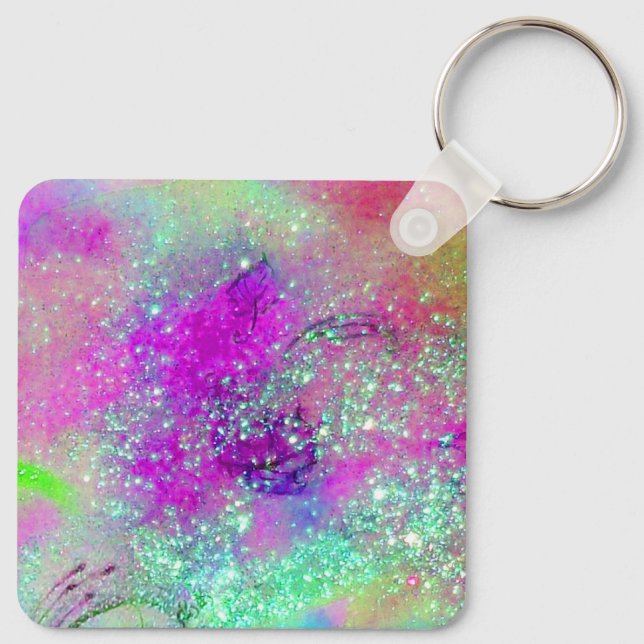 GARTEN DER VERLORENEN SCHATTEN - lila violetter Ro Schlüsselanhänger (Rückseite)