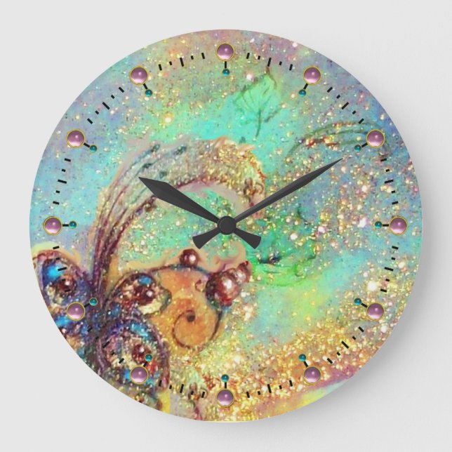 GARTEN DER VERLORENEN SCHATTEN,MAGISCHE SCHALTFLY- GROßE WANDUHR (Vorderseite)