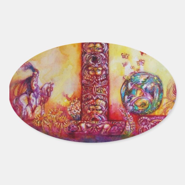 GARTEN DER VERLORENEN SCHATTEN / NACHT UND PFERD OVALER AUFKLEBER (Vorderseite)