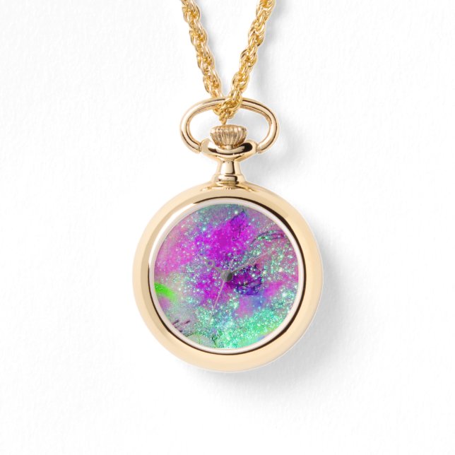 GARTEN DER VERLORENEN SCHATTEN - Rosa Lila Aqua Bl Armbanduhr (Vorderseite)