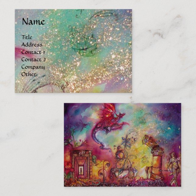 GARTEN DER VERLORENEN SCHATTEN, ROT DRAGON Blau Visitenkarte (Vorne/Hinten)