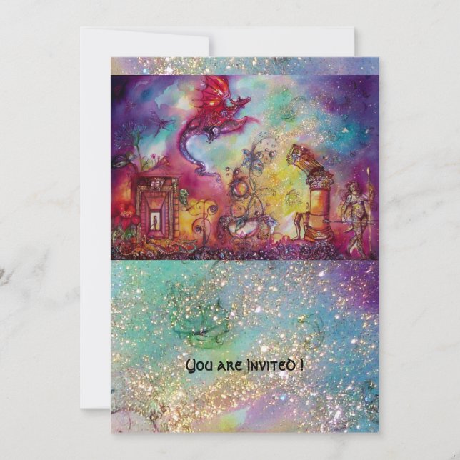 GARTEN DER VERLORENEN SCHATTEN - ROTER DRAGON FLIE EINLADUNG (Vorderseite)