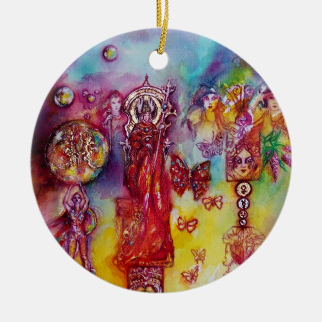 GARTEN DER VERLORENEN SCHATTEN- SCHALTFLÄCHE PFLAN KERAMIKORNAMENT (Vorne)