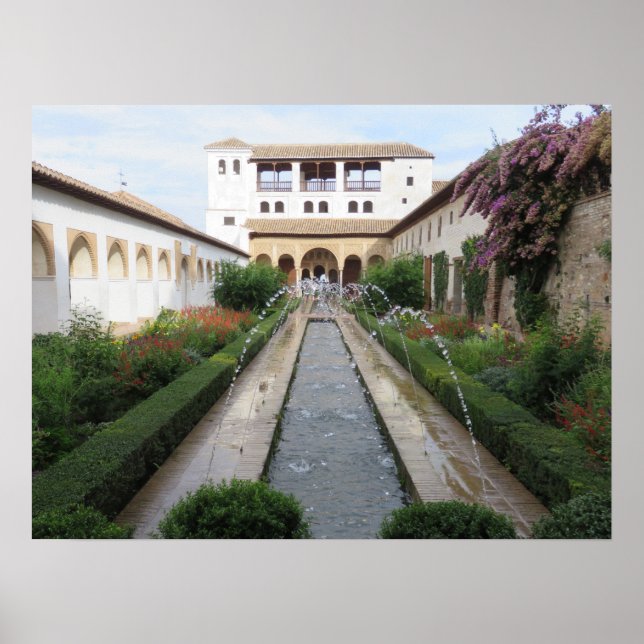 Garten des Generalife, Alhambra, Spanien - Poster (Vorne)
